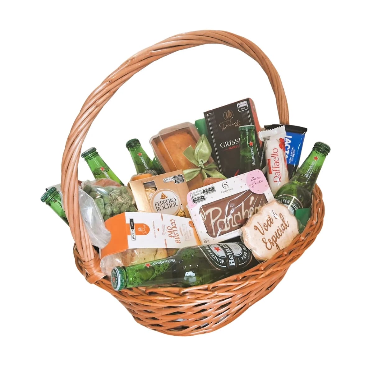 Cesta em Vime G 6 Cervejas e Petiscos