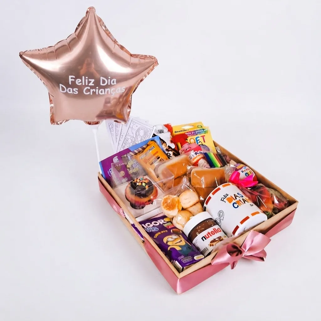 Cesta de Café Infantil MDF G Com Brinquedos