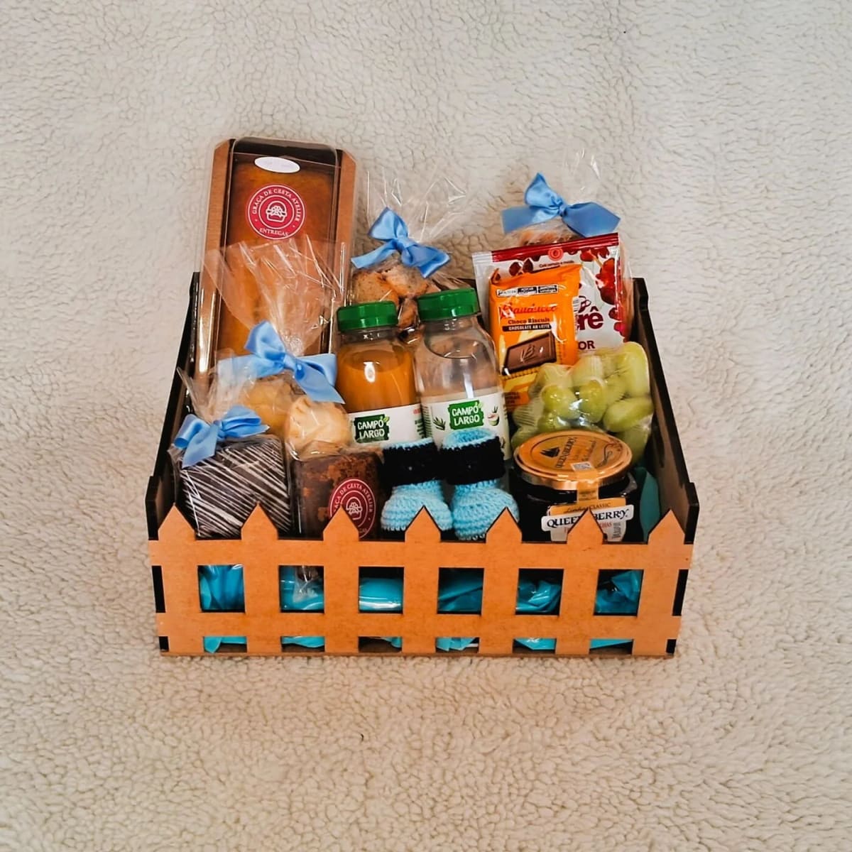 Bandeja de Café Maternidade Cercadinho MDF G com Sapatinho